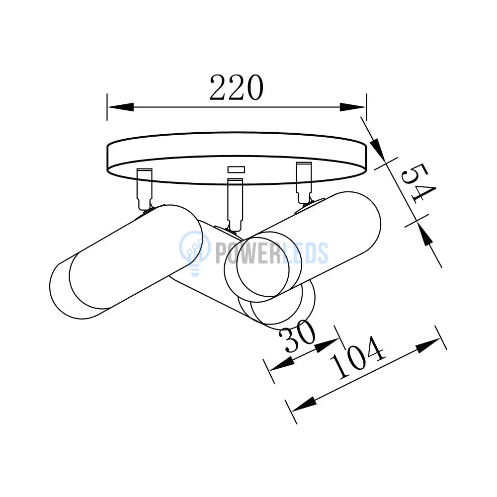 Spot Reglabil Negru + Auriu Exquisite 3Xgu10 Suport Rotund Led Ceiling Light