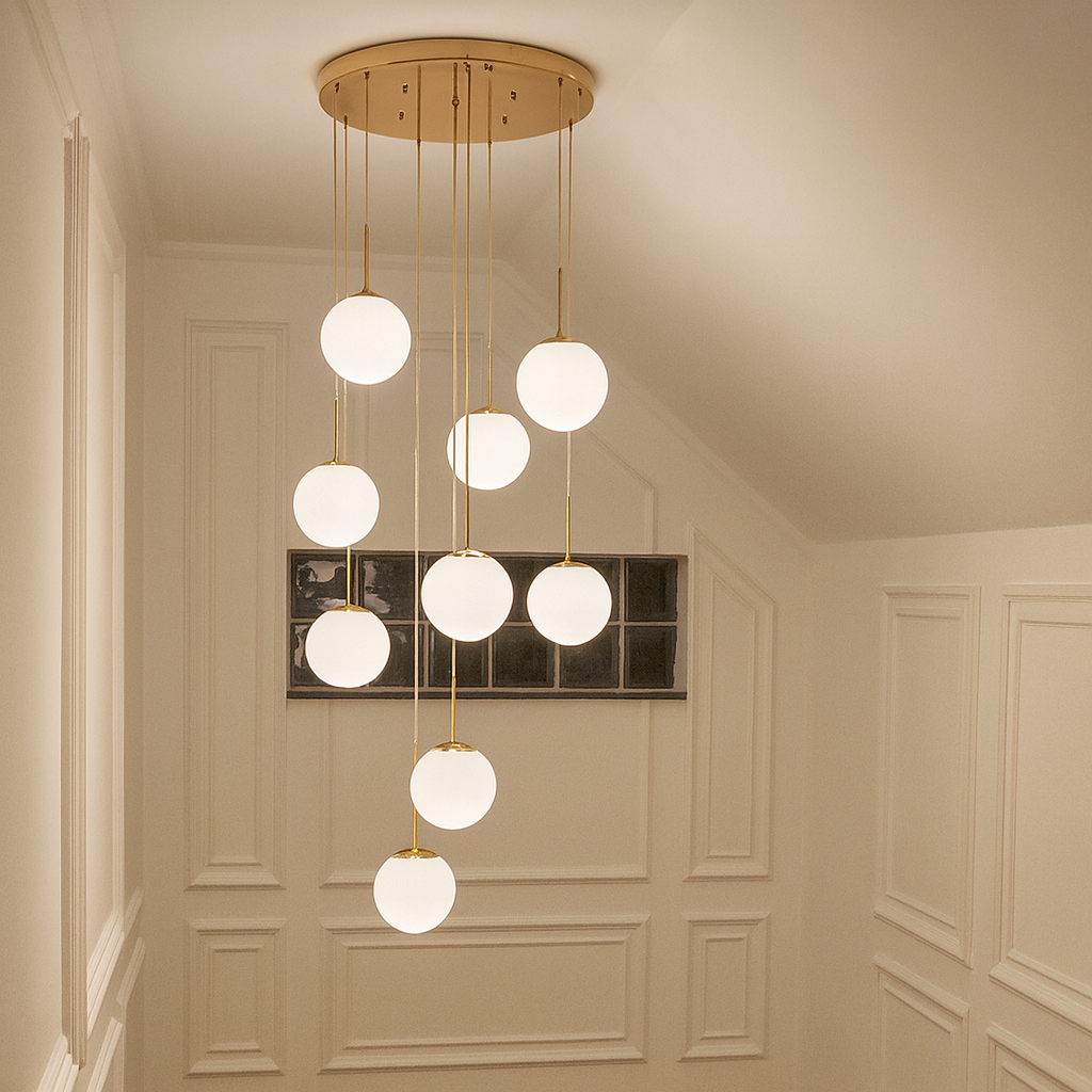 Lustra Abajur Mat GOLD LUXURY STAIRCASE Gigant