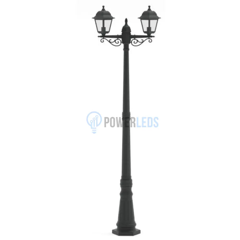 Stalp De Gradina Tip Felinar Negru 2xE27 220CM STALP ORNAMENTAL GARDEN POLE