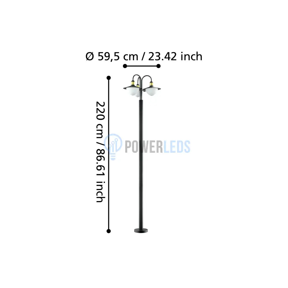 Stalp Exterior SIRMIONE 3XE27 IP44 97288 powerleds.ro