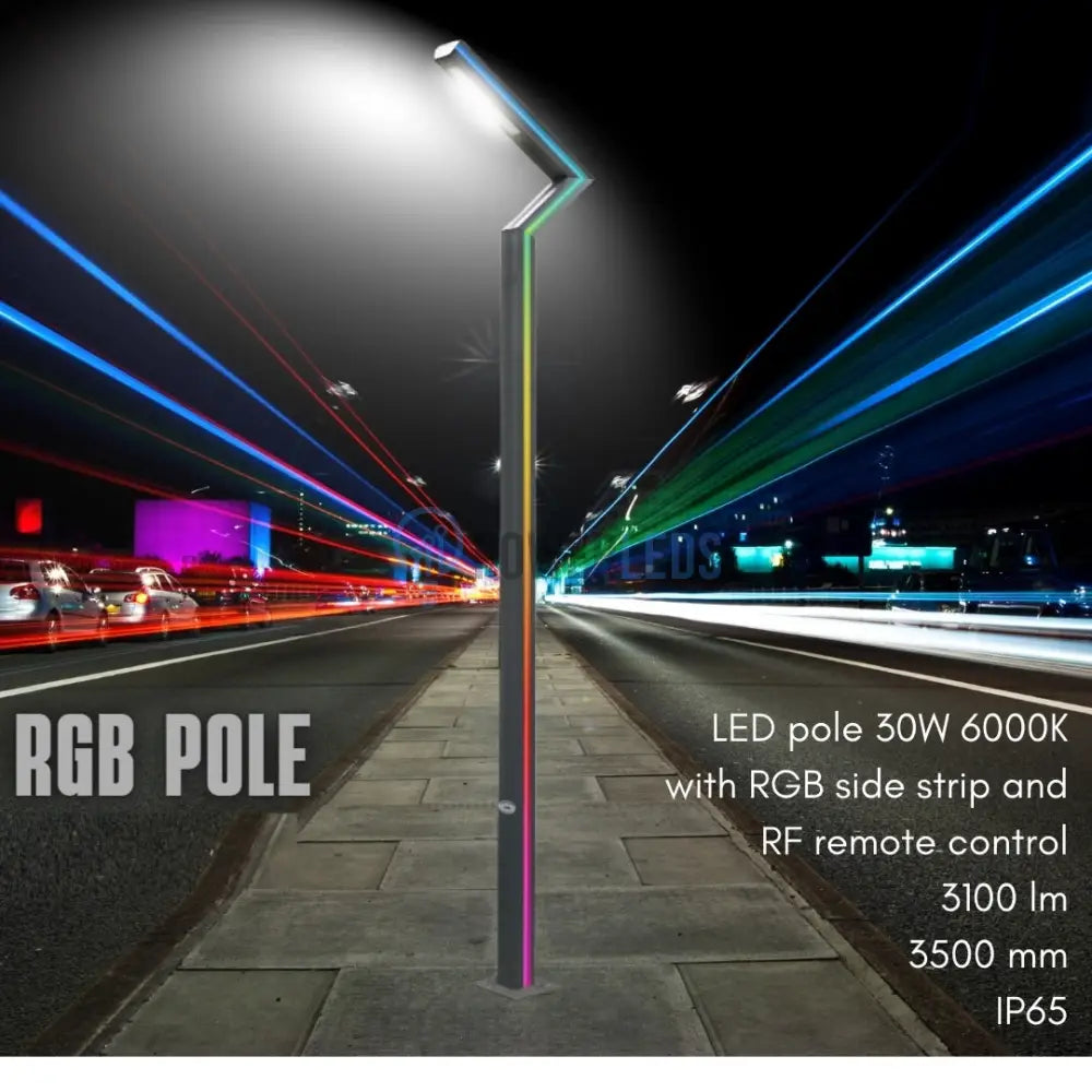 Stalp Iluminat Stradal 30W Rgb Telecomanda 3.5M Ornamental Pole