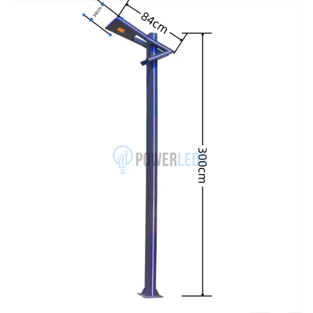 Stalp Iluminat Stradal 50W Alb Natural + Albastru 3M Ornamental Pole