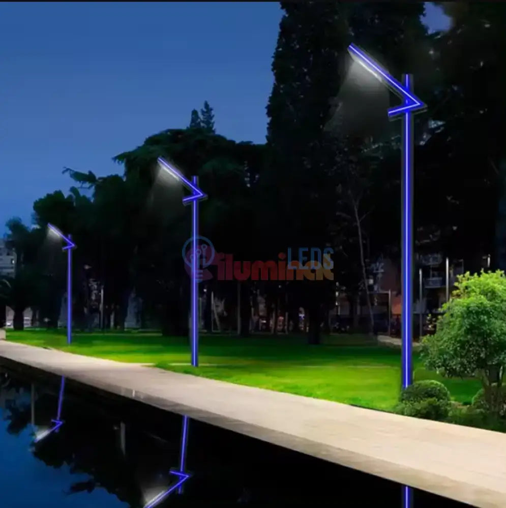 Stalp Iluminat Stradal 50W Alb Natural + Albastru 3m powerleds.ro