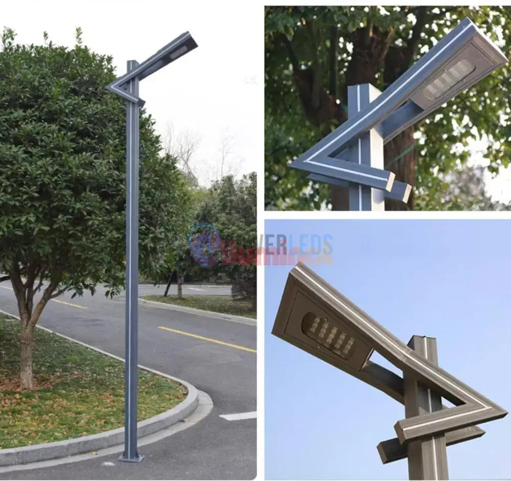 Stalp Iluminat Stradal 50W Alb Natural + Albastru 3m powerleds.ro