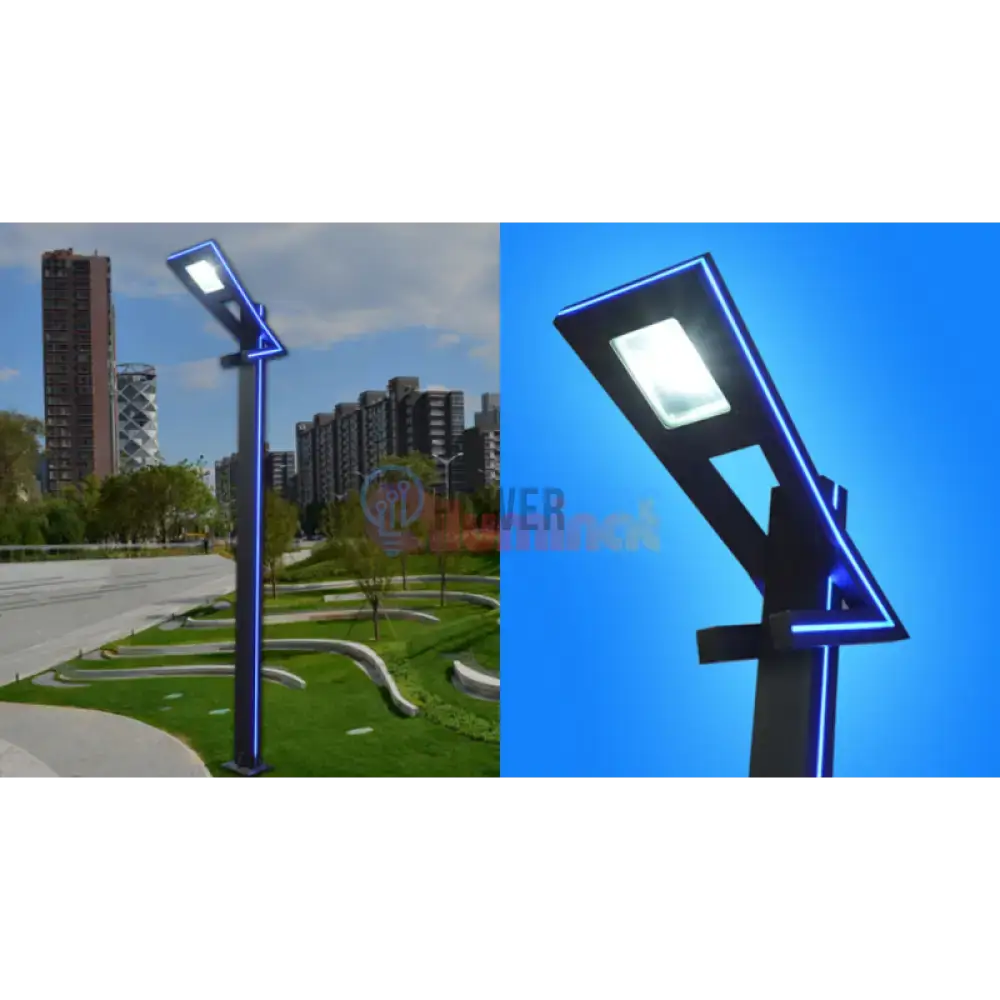 Stalp Iluminat Stradal 50W Alb Natural + Albastru 3m powerleds.ro