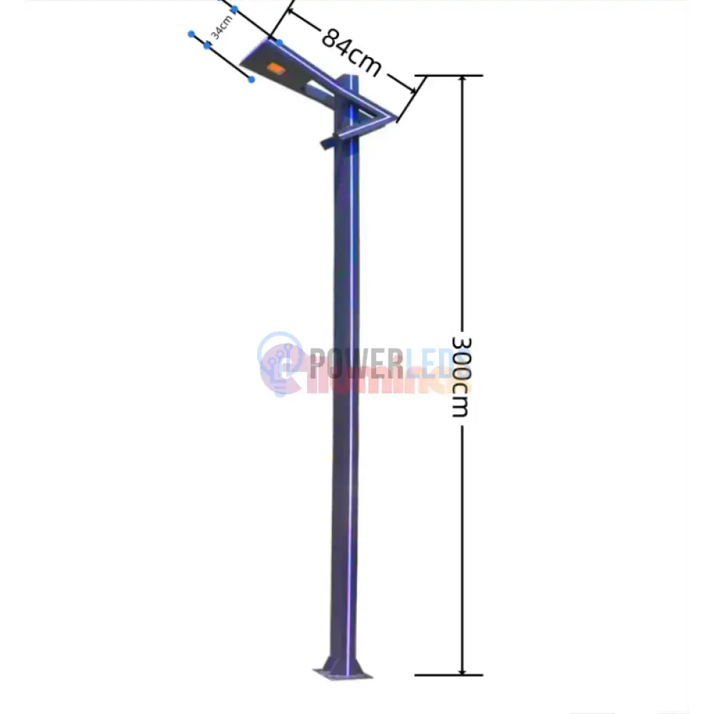 Stalp Iluminat Stradal 50W Alb Natural + Albastru 3m powerleds.ro