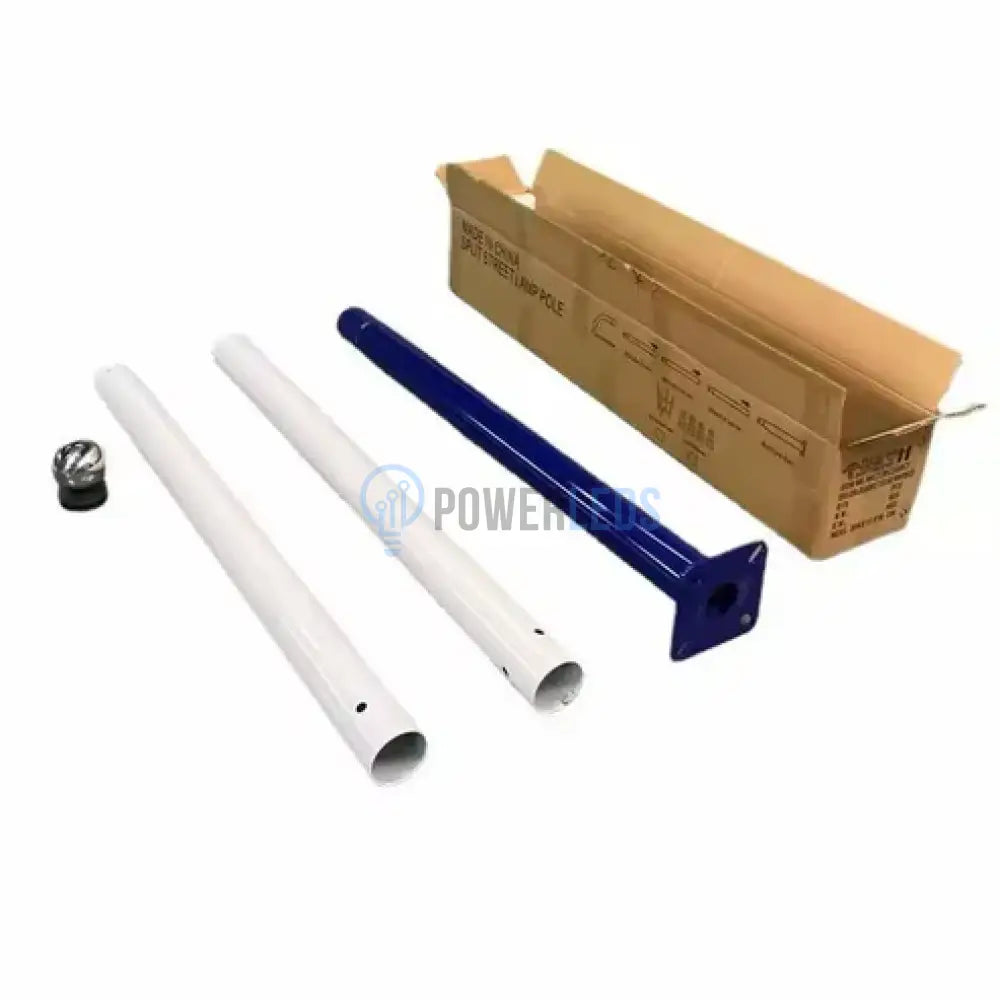 Stalp Metalic Alb/Albastru Modular 4m STALP ORNAMENTAL / Alb/Albastru ornamental pole