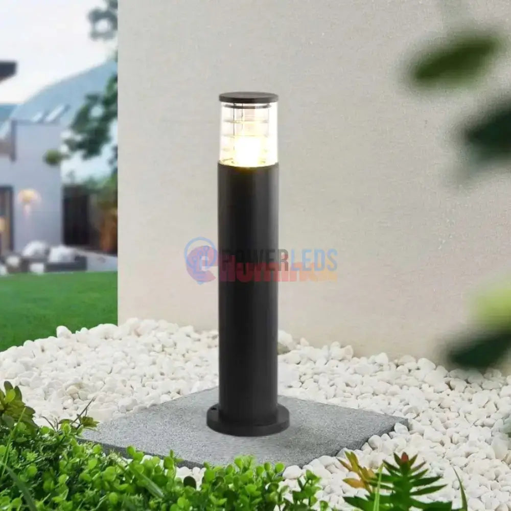 Stalp Ornamental De Gradina 80CM 1XE27 Cylinder Negru powerleds.ro