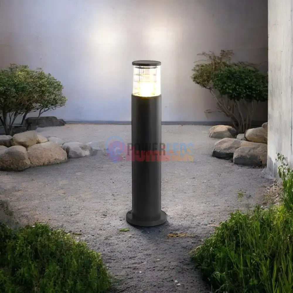 Stalp Ornamental De Gradina 80CM 1XE27 Cylinder Negru powerleds.ro