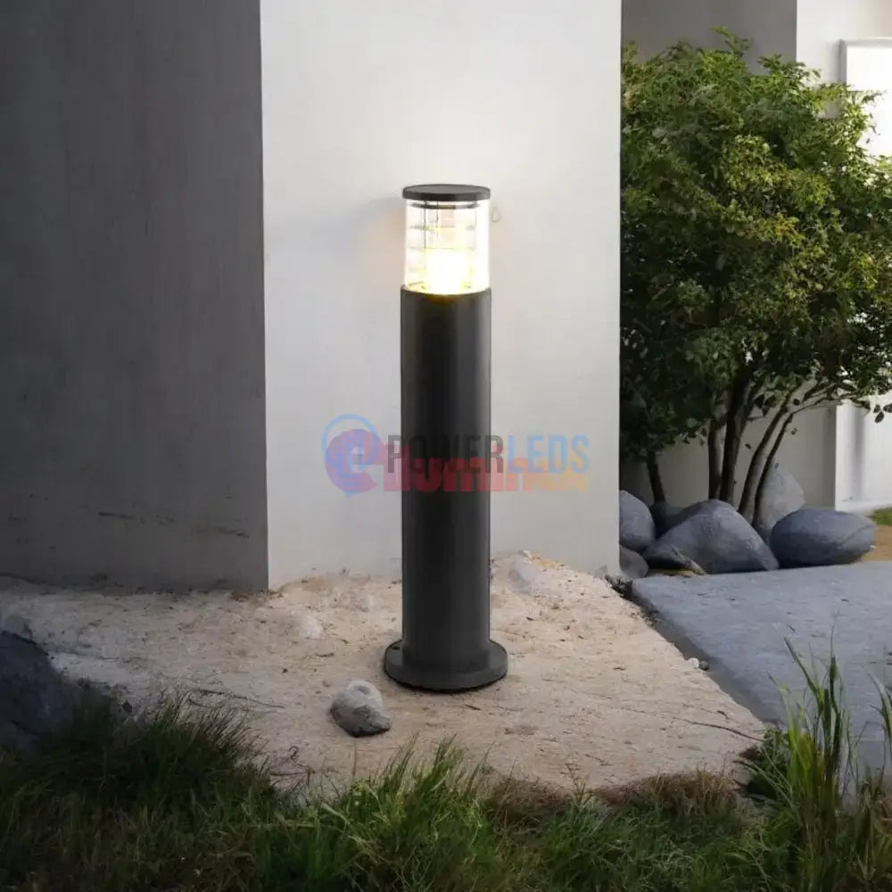 Stalp Ornamental De Gradina 80CM 1XE27 Cylinder Negru powerleds.ro