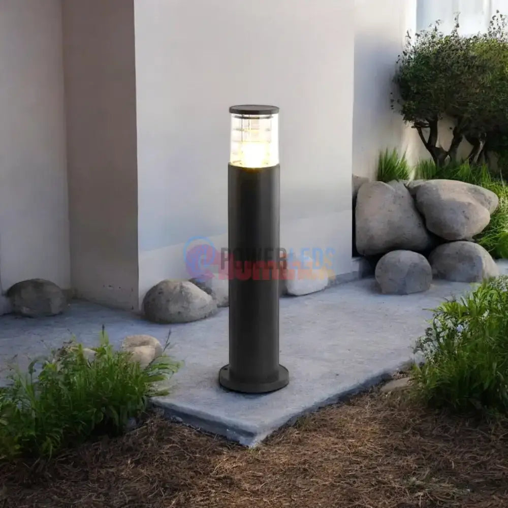 Stalp Ornamental De Gradina 80CM 1XE27 Cylinder Negru powerleds.ro