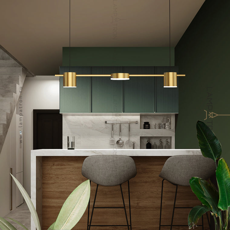 Lustra LED Suspendata Nordic Style Gold Echivalent 200W Telecomanda