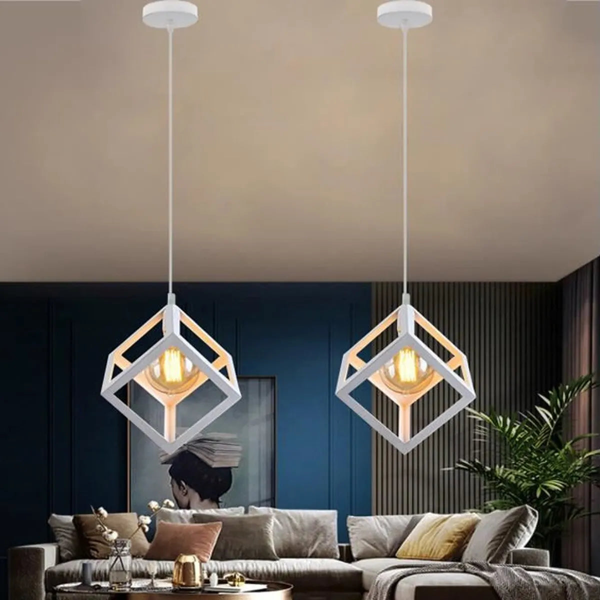 Pendul Vintage E27 CUB Alb