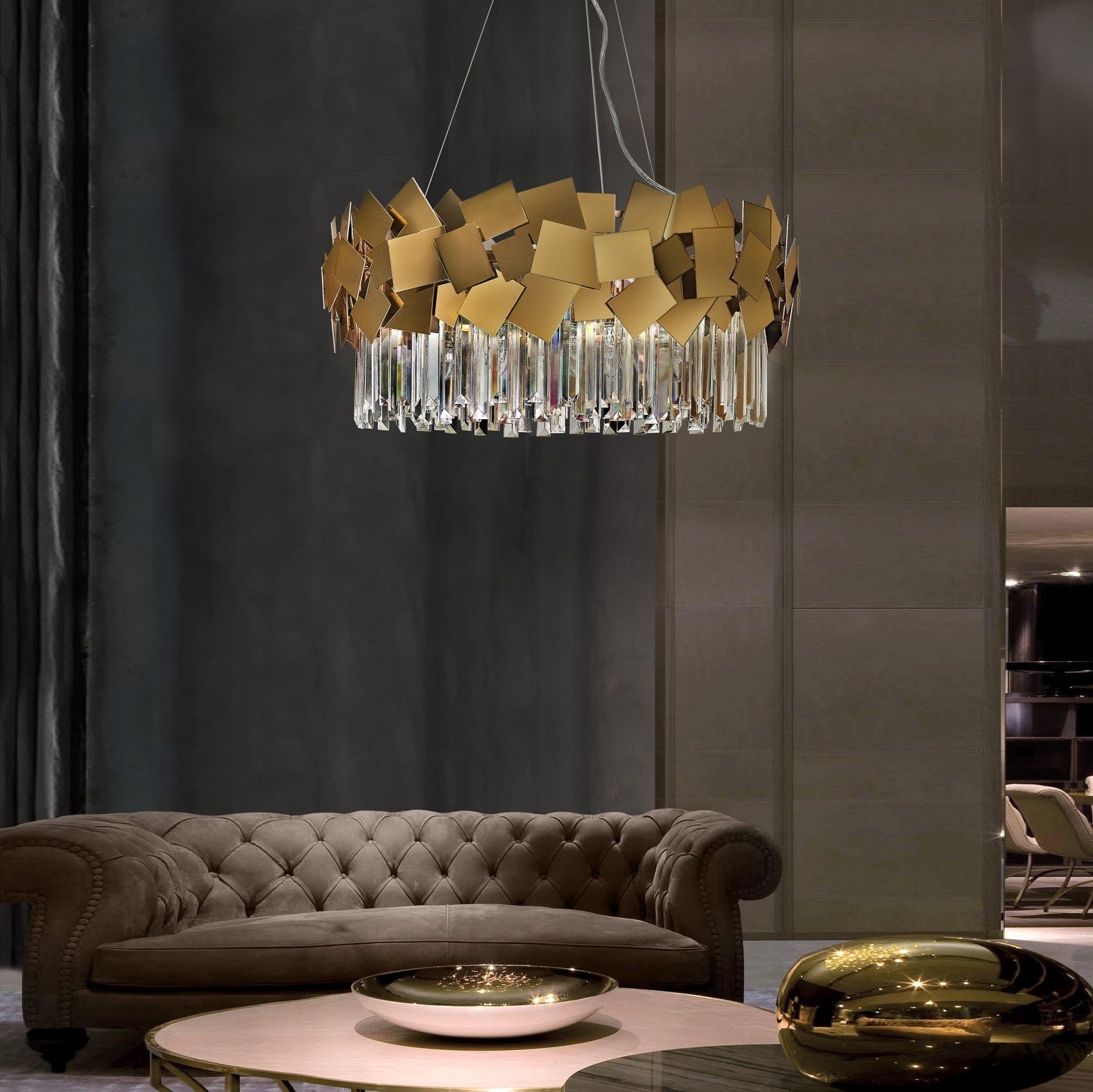 Candelabru Cristal Modern Troy Golden Mate