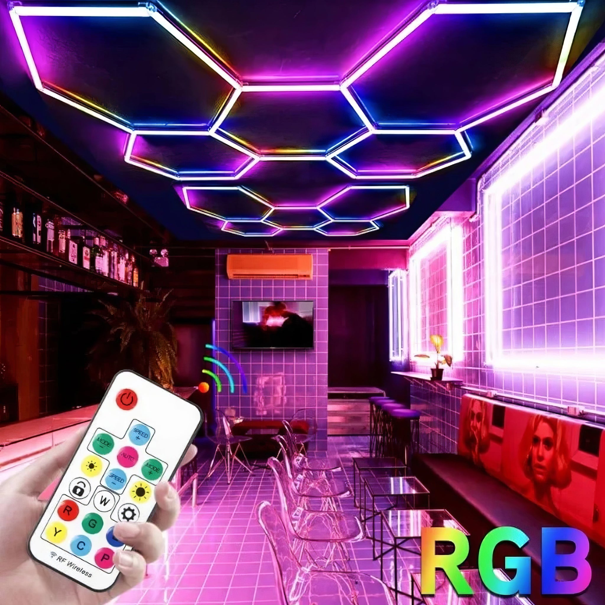 Plafoniera LED Tip Hexagon HoneyComb 235x162CM Echivalent 400W