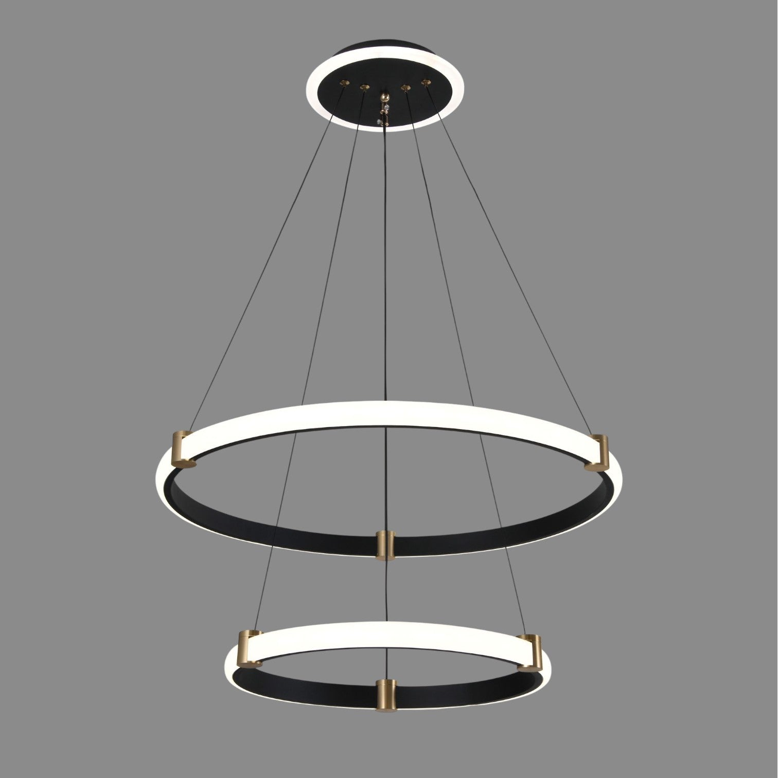 Lustra LED Suspendata ZENO Black Echivalent 250W Telecomanda