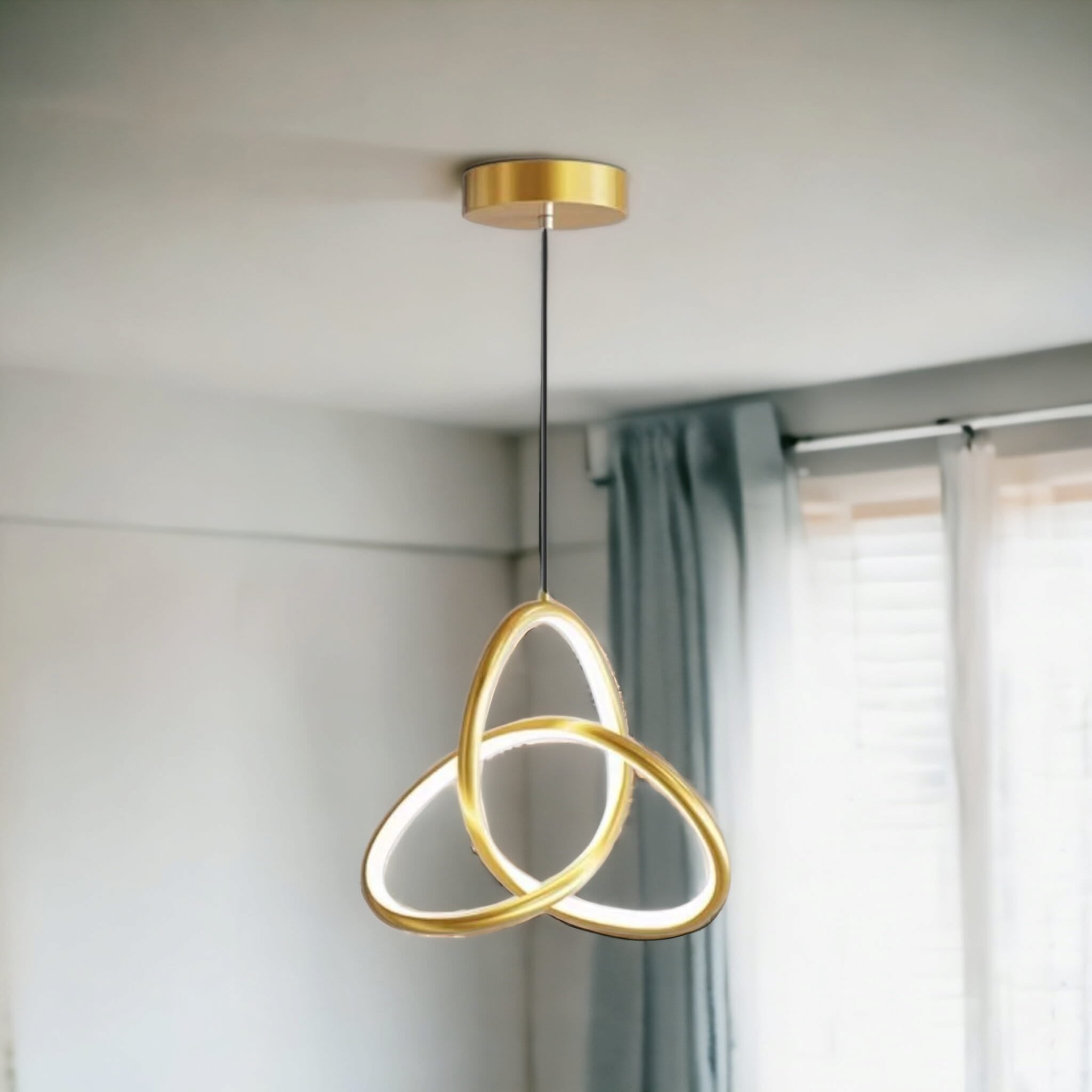 Lustra LED Suspendata TwoRings Gold Echivalent 200W