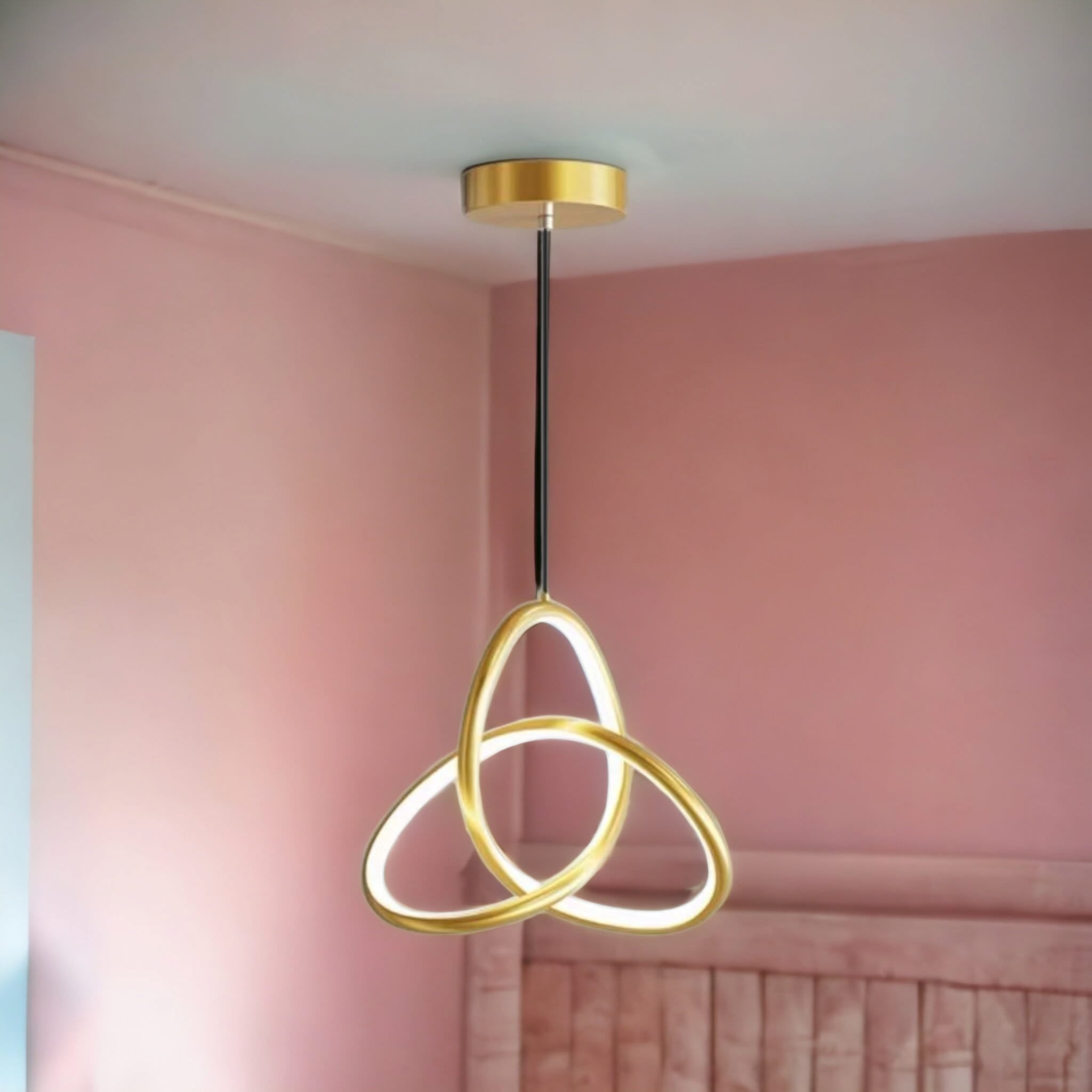 Lustra LED Suspendata TwoRings Gold Echivalent 200W