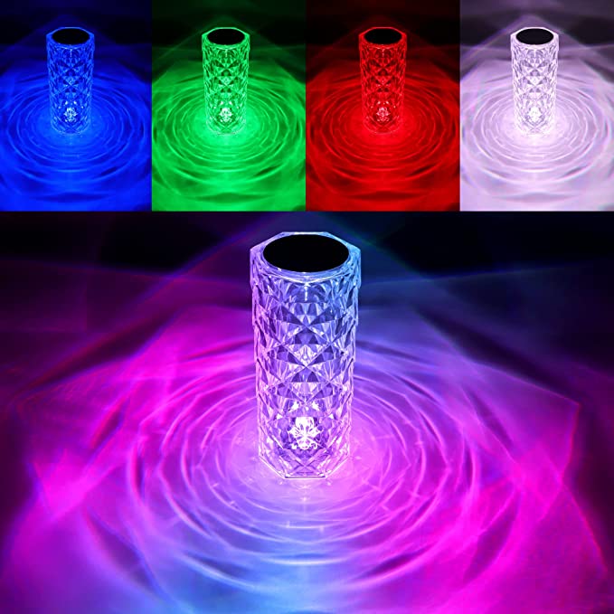 Veioza LED Decorativa Tactila Multicolora RGB Crystal Flow