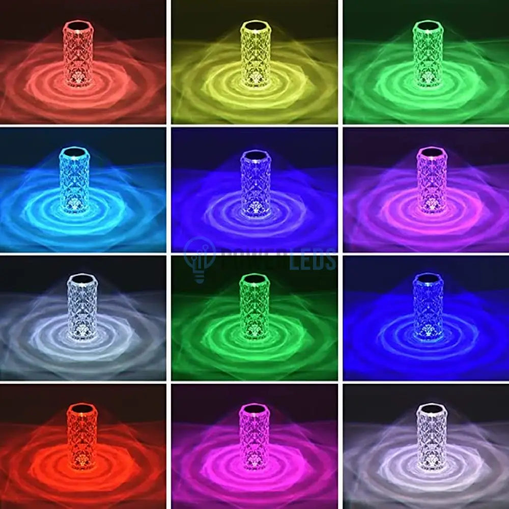 Veioza Led Decorativa Tactila Multicolora Rgb Crystal Flow Table Lamp