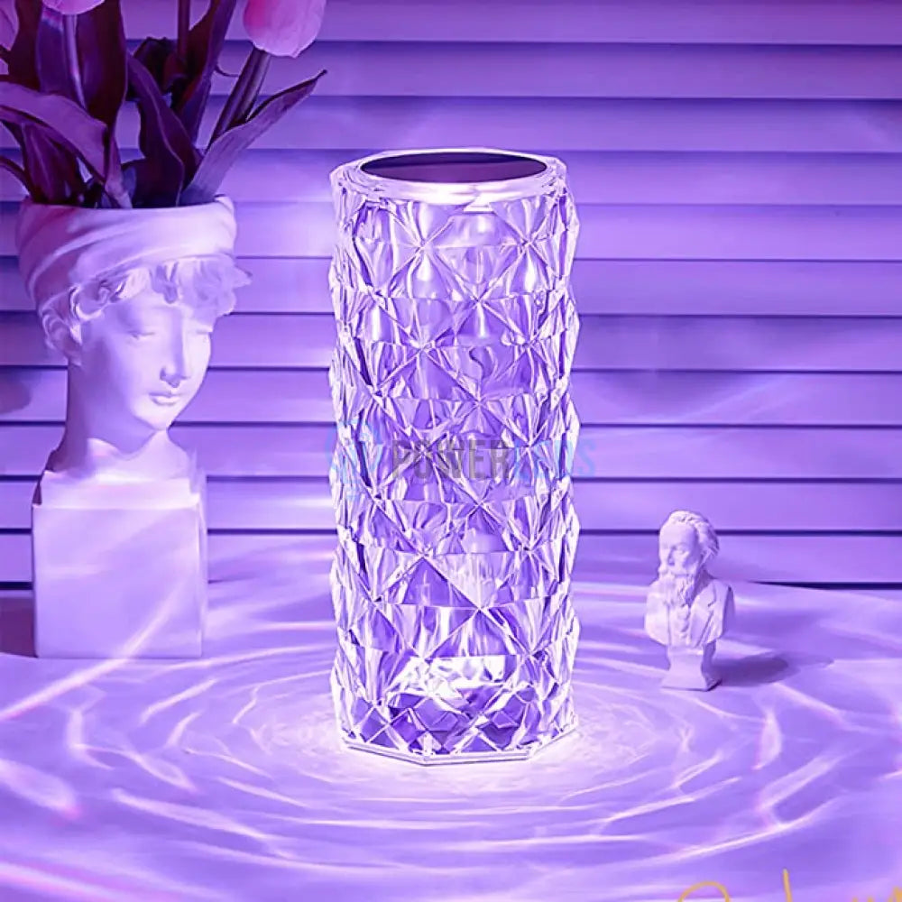 Veioza Led Decorativa Tactila Multicolora Rgb Crystal Flow Table Lamp