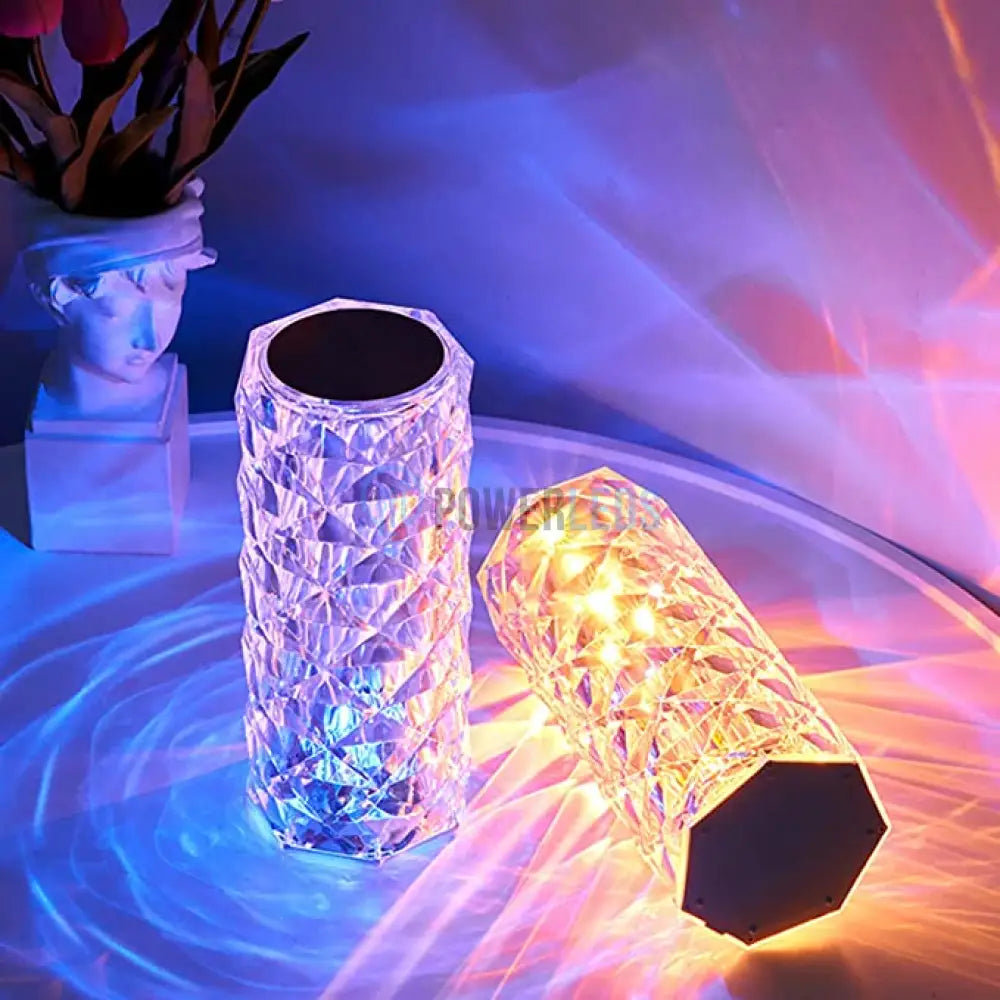 Veioza Led Decorativa Tactila Multicolora Rgb Crystal Flow Table Lamp