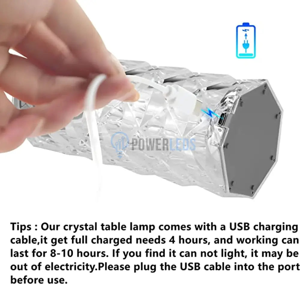 Veioza Led Decorativa Tactila Multicolora Rgb Crystal Flow Table Lamp