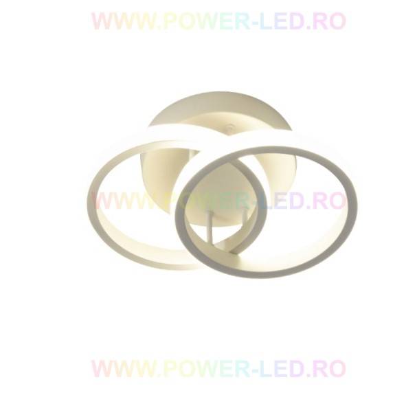 Lustra LED 28W DOUBLE RING Alb 3 Functii
