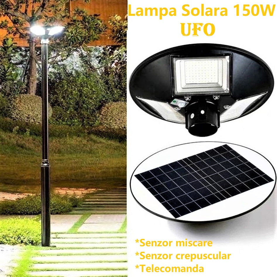 Lampa LED 150W Solara UFO Senzor Miscare + Telecomanda