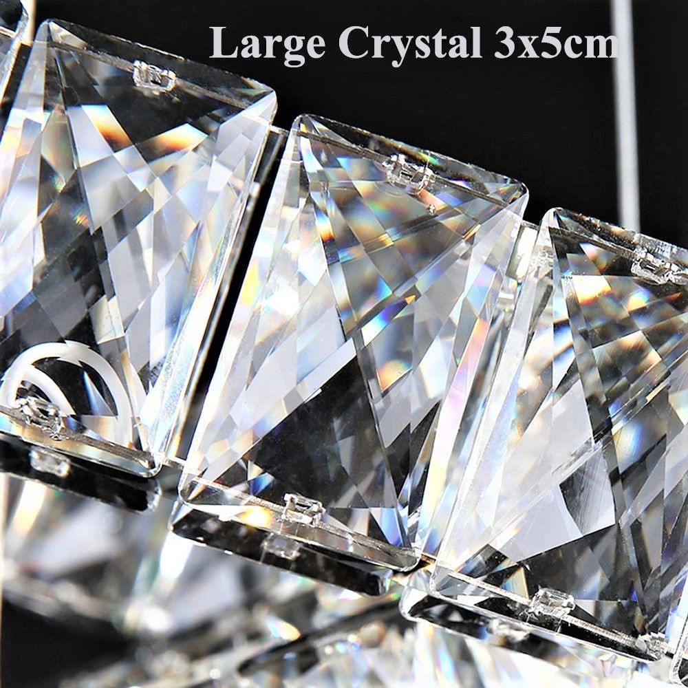 Lustra LED 140W Cristal 3 Segmente Patrate Telecomanda