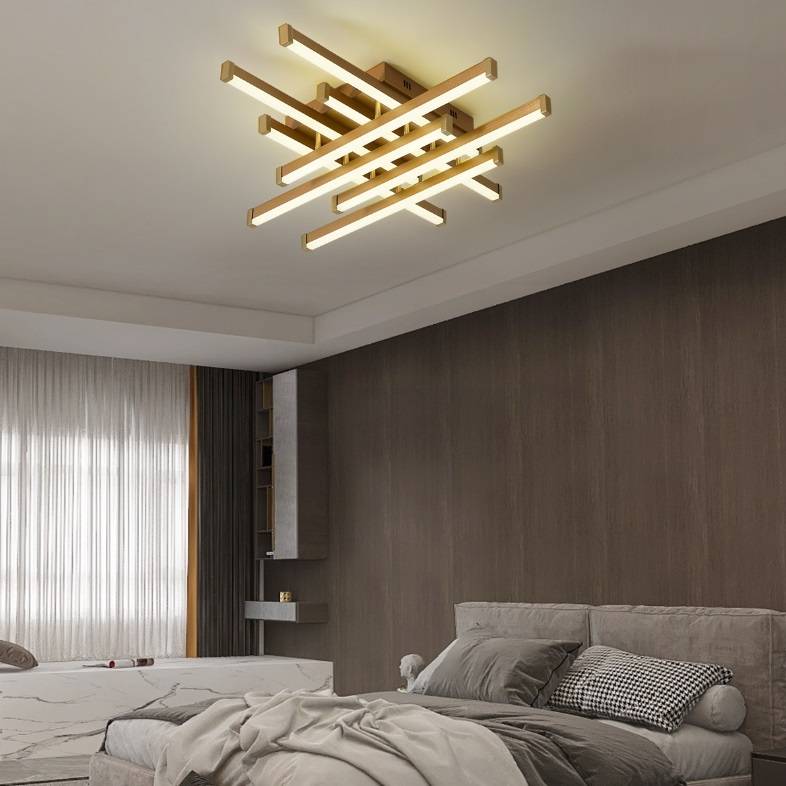Lustra LED 160W 8 LINES Design Gold Telecomanda