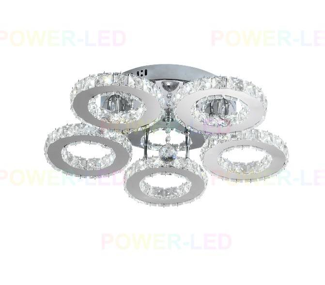 Lustra LED 100W 5 CIRCLE Cristal Telecomanda