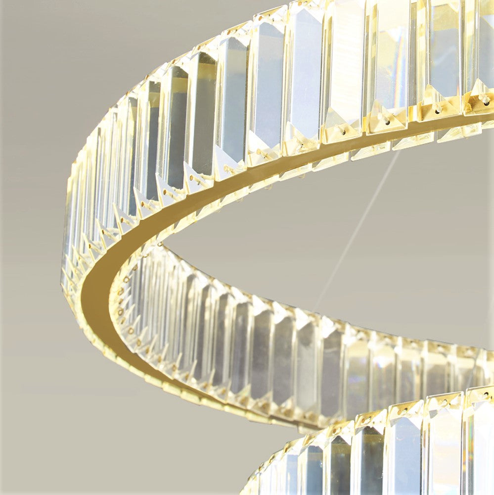 Candelabru LED 140W Cristal ROYAL GOLD 4 Segmente Telecomanda
