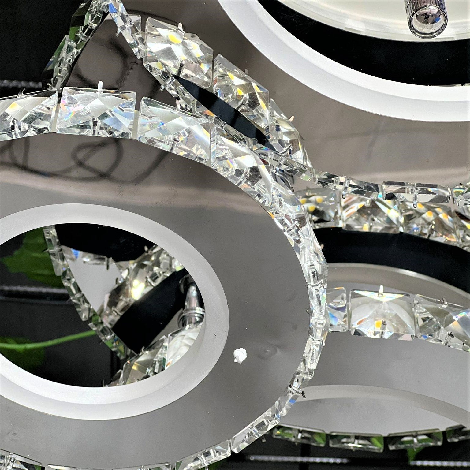 Lustra LED 136W 2+2 CIRCLE Cristal Chrome RGB Telecomanda